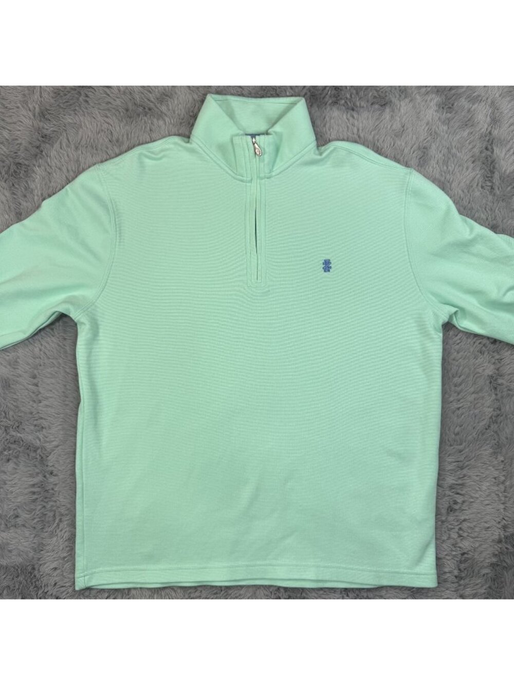 Izod Sweater Men Medium Green Pullover Quarter Zip Long Sleeve Sweatshirt NEW